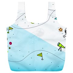 Astronaut Spaceship Full Print Recycle Bag (xxxl) by Bedest