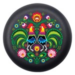 Colorful Chicken Floral Black Dento Box with Mirror Front