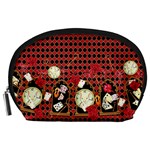 Checkered Red Alice Wonderland Print Accessory Pouch  Front