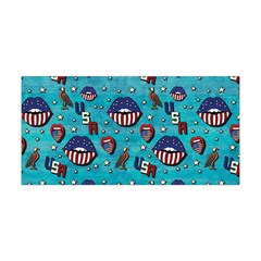 Teal America Flag Lips Yoga Sports Headband by CoolDesigns