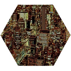Photo New York City Skyscrapers Wooden Puzzle Hexagon by Cendanart