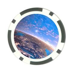 Earth Blue Galaxy Sky Space Poker Chip Card Guard by Cemarart