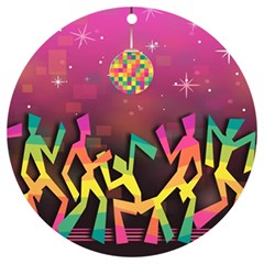 Dancing Colorful Disco Uv Print Acrylic Ornament Round by Bajindul
