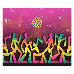 Dancing Colorful Disco Premium Plush Fleece Blanket (small) by Bajindul