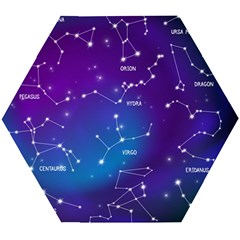 Realistic Night Sky Poster With Constellations Wooden Puzzle Hexagon by Grandong