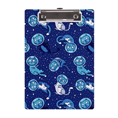 Cat Astronaut Space Suit Pattern A5 Acrylic Clipboard by Cemarart