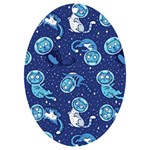 Cat Astronaut Space Suit Pattern UV Print Acrylic Ornament Oval Front