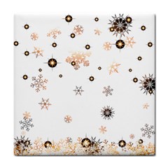 Golden-snowflake Tile Coaster by saad11