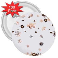 Golden-snowflake 3  Buttons (100 Pack)  by saad11