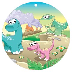 Kids Mural Cartoon Dinosaur Uv Print Acrylic Ornament Round by nateshop