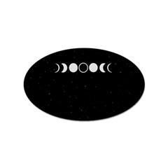 Moon Phases, Eclipse, Black Sticker Oval (10 Pack) by nateshop