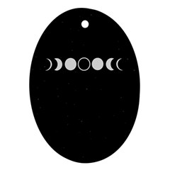 Moon Phases, Eclipse, Black Oval Ornament (two Sides) by nateshop