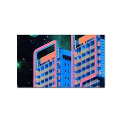 Fantasy City Architecture Building Cityscape Sticker (rectangular) by Cemarart