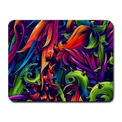 Colorful Floral Patterns, Abstract Floral Background Small Mousepad by nateshop