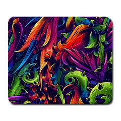 Colorful Floral Patterns, Abstract Floral Background Large Mousepad by nateshop