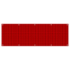 Ed Lego Texture Macro, Red Dots Background, Lego, Red Banner And Sign 12  X 4  by nateshop