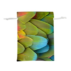 Parrot Feathers Texture Feathers Backgrounds Lightweight Drawstring Pouch (m) by nateshop