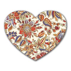 Retro Paisley Patterns, Floral Patterns, Background Heart Mousepad by nateshop