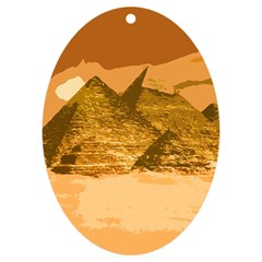 Pyramids Egypt Pyramid Desert Sand Uv Print Acrylic Ornament Oval by Proyonanggan
