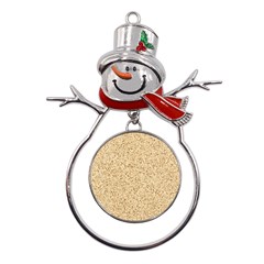 Yellow Sand Texture Metal Snowman Ornament by nateshop