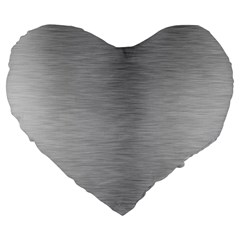 Aluminum Textures, Horizontal Metal Texture, Gray Metal Plate Large 19  Premium Heart Shape Cushions by nateshop