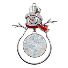 Vintage Retro Texture, Light Retro Background Metal Snowman Ornament by nateshop