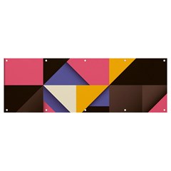 Retro Colorful Background, Geometric Abstraction Banner And Sign 12  X 4  by nateshop