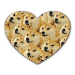 Doge, Memes, Pattern Heart Mousepad by nateshop