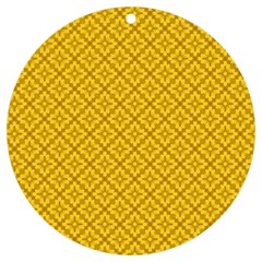 Yellow Floral Pattern Vintage Pattern, Yellow Background Uv Print Acrylic Ornament Round by nateshop