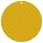 Yellow Floral Pattern Vintage Pattern, Yellow Background UV Print Acrylic Ornament Round Front