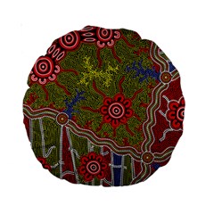 Authentic Aboriginal Art - Connections Standard 15  Premium Round Cushions by hogartharts