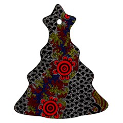 Authentic Aboriginal Art - Gathering Christmas Tree Ornament (two Sides) by hogartharts