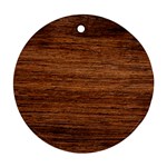 Brown Wooden Texture Round Ornament (Two Sides) Back