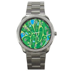 Golf Course Par Golf Course Green Sport Metal Watch by Cemarart