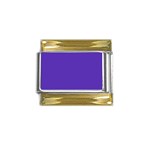 Ultra Violet Purple Gold Trim Italian Charm (9mm) Front