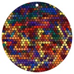 Hexagon Honeycomb Pattern Design UV Print Acrylic Ornament Round Front