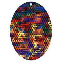 Hexagon Honeycomb Pattern Design Uv Print Acrylic Ornament Oval by Ndabl3x
