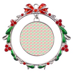 Mosaic Hexagon Honeycomb Metal X mas Wreath Ribbon Ornament by Ndabl3x