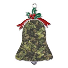 Camouflage Military Metal Holly Leaf Bell Ornament by Ndabl3x
