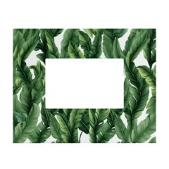 Green Banana Leaves White Tabletop Photo Frame 4 x6  by goljakoff