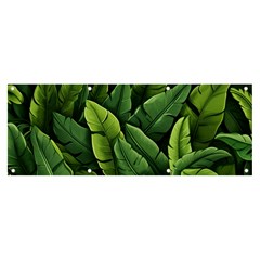 Green Leaves Banner And Sign 8  X 3  by goljakoff