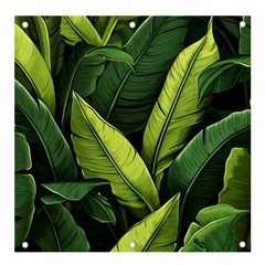 Banana Leaves Pattern Banner And Sign 4  X 4  by goljakoff