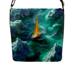Dolphin Sea Ocean Flap Closure Messenger Bag (l) by Cemarart