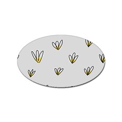 Pattern Leaves Daisies Print Sticker (oval) by Cemarart