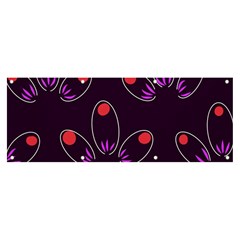 Pattern Petals Dots Print Seamless Banner And Sign 8  X 3  by Cemarart