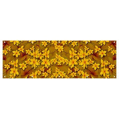 Blooming Flowers Of Lotus Paradise Banner And Sign 12  X 4  by pepitasart