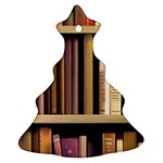 Books Bookshelves Office Fantasy Background Artwork Book Cover Apothecary Book Nook Literature Libra Christmas Tree Ornament (Two Sides) Back