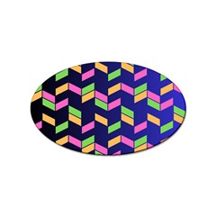 Background Pattern Geometric Pink Yellow Green Sticker Oval (10 Pack) by Maspions