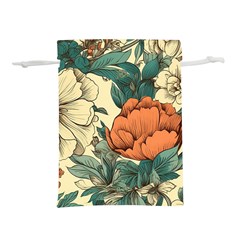 Flowers Pattern Texture Art Colorful Nature Painting Surface Vintage Lightweight Drawstring Pouch (m) by Maspions
