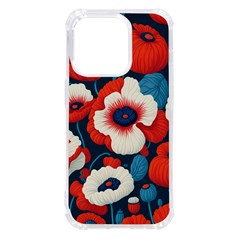 Red Poppies Flowers Art Nature Pattern Iphone 14 Pro Tpu Uv Print Case by Maspions